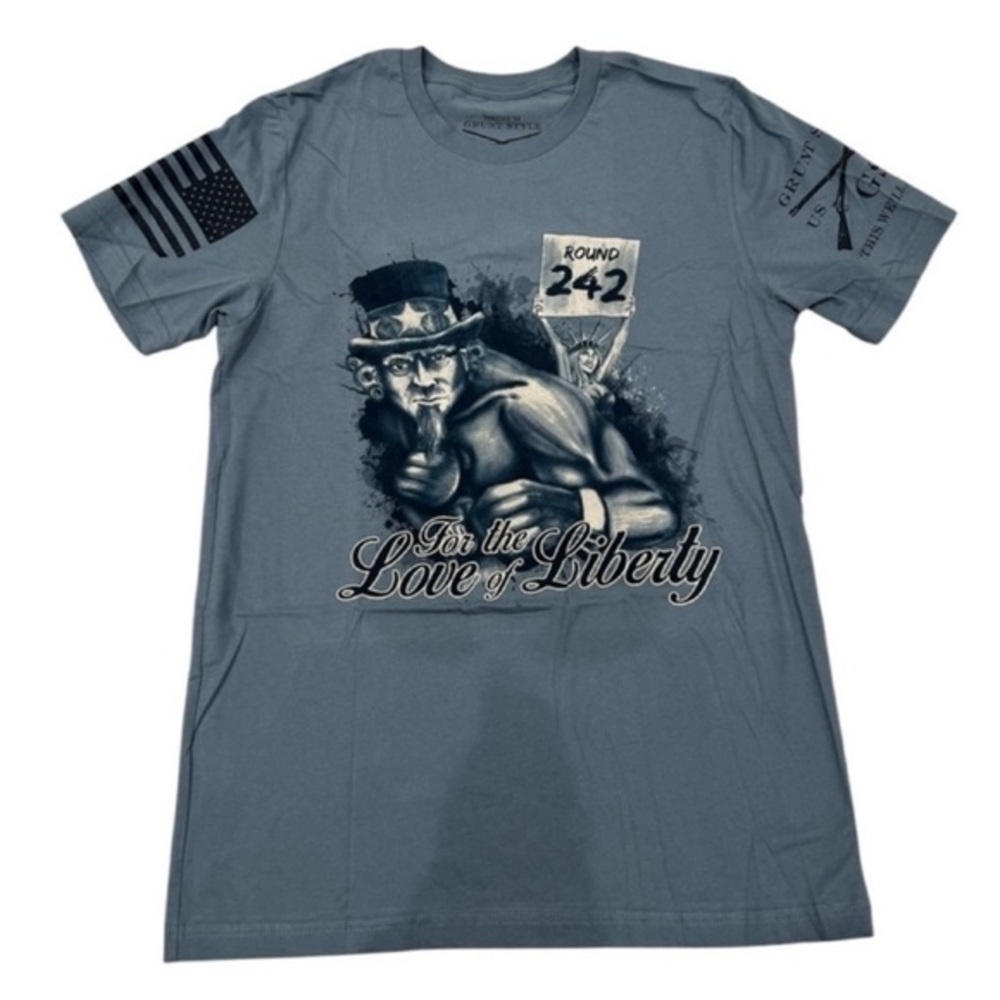 Grunt Style For the Love of Liberty Blue Graphic T-Shirt Medium NEW